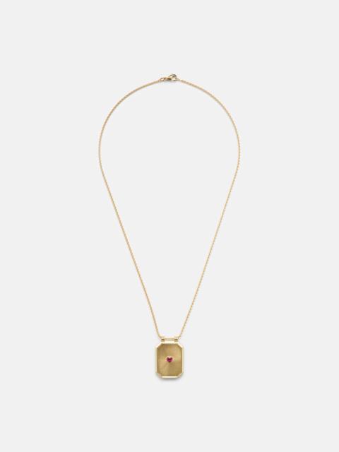 MARIE LICHTENBERG Love 18kt gold pendant necklace with ruby