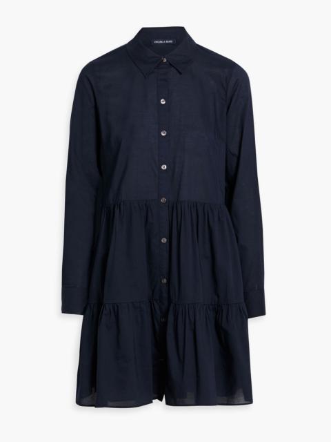 VERONICA BEARD Jemila tiered cotton mini shirt dress