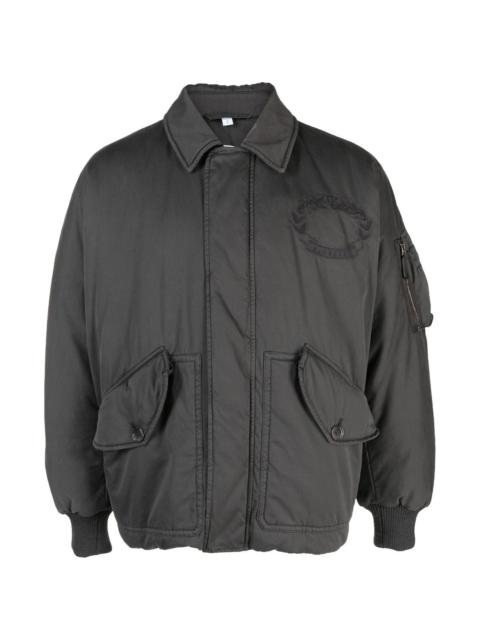 Burberry EMBROIDERED-LOGO BOMBER JACKET