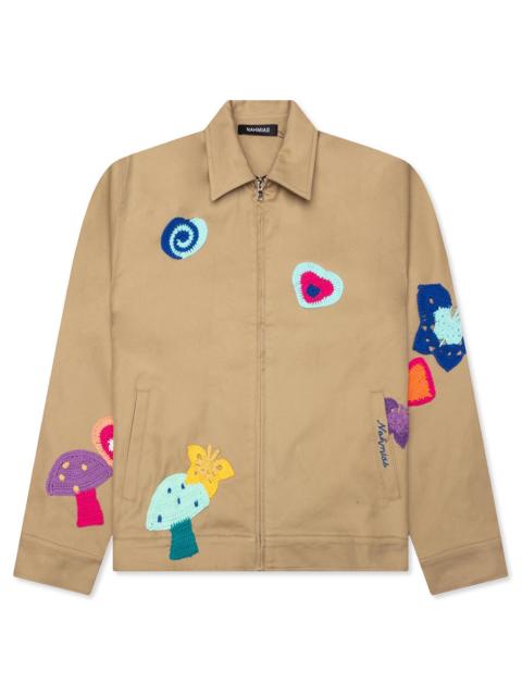 NAHMIAS CROCHET PATCH WORKER JACKET - SAND