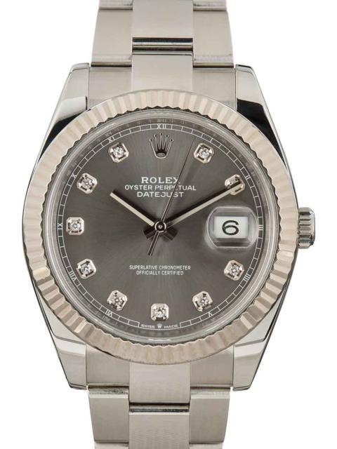 ROLEX Used Rolex Datejust 41 Ref 126334 Slate Diamond Dial