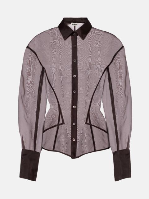 STAUD Aida sheer silk organza shirt