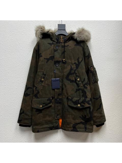 Louis Vuitton Louis Vuitton LV Supreme collaboration denim all-logo parka camouflage monogram cotton jacket