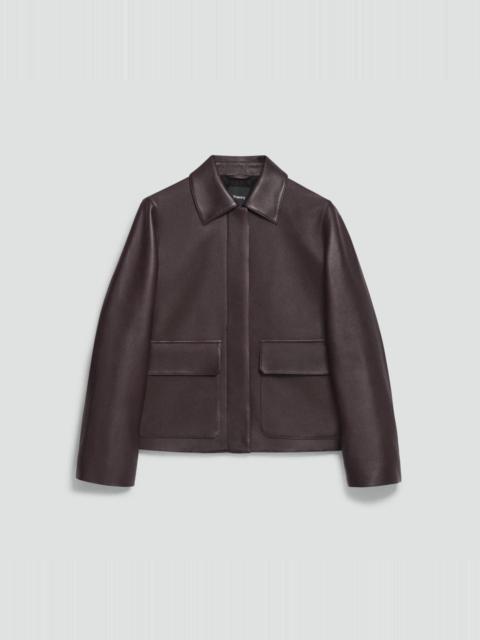 Theory Boxy Patch Pocket Jacket in Leather