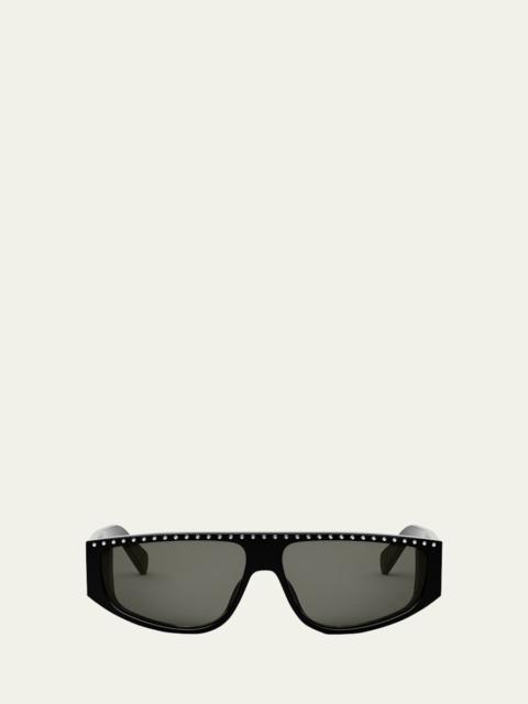 CELINE Men's Animation Acetate Rectangle Sunglasses