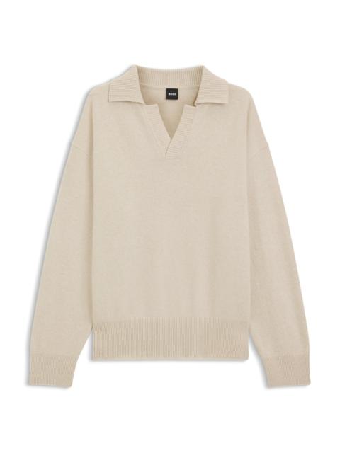 BOSS JOHNNY-COLLAR SWEATER IN VIRGIN WOOL