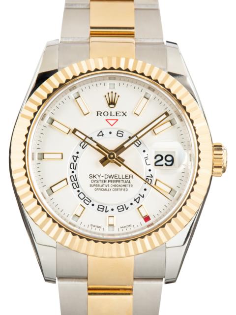 ROLEX Used Rolex Sky-Dweller Steel & 18k Yellow Gold Ref 326933 White Dial