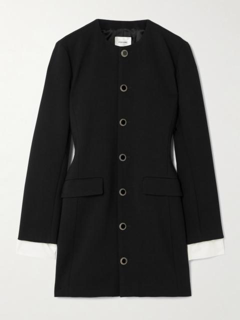 FRAME Embellished Poplin-trimmed Twill Mini Dress