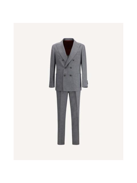 Brunello Cucinelli Brunello Cucinelli Gray Linen Double-Breasted Suit