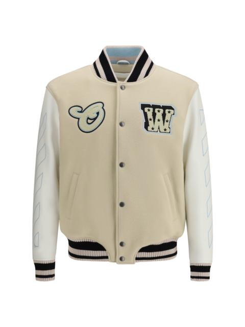 Off-White Off-white Varsity Star Logo Jacket Cream