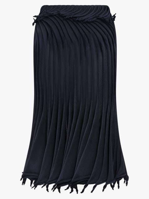 Alaïa LOW-WAIST GRADIENT 3D PLEAT MIDI SKIRT | MIDNIGHT