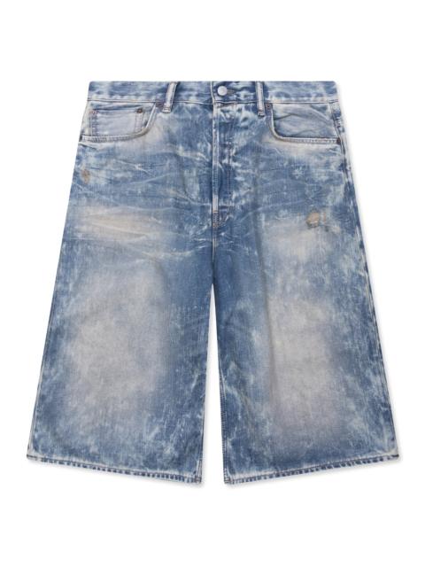 Acne Studios MINERAL DYE DENIM SHORTS - MID BLUE