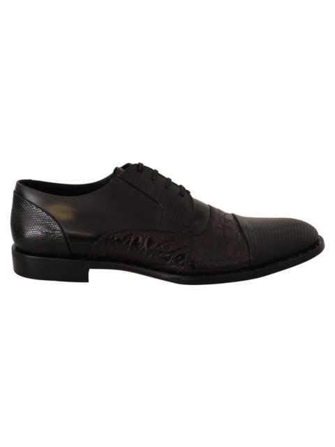 Dolce & Gabbana Black Leather Exotic Skins Formal Shoes