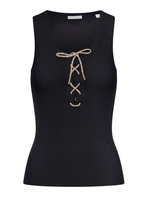 Burberry Burberry Women Cotton Blend Tank Top With Checked Finishes