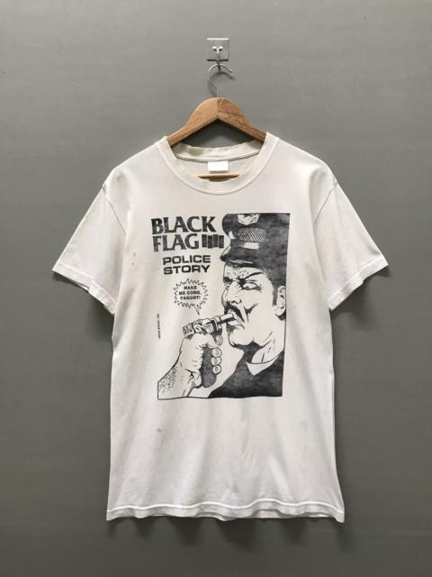 Other Designers Vintage Distressed Black Flag Police Story Punk Band Tee