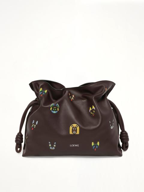 Loewe Flamenco Clutch Cats Medium Bag in Brown