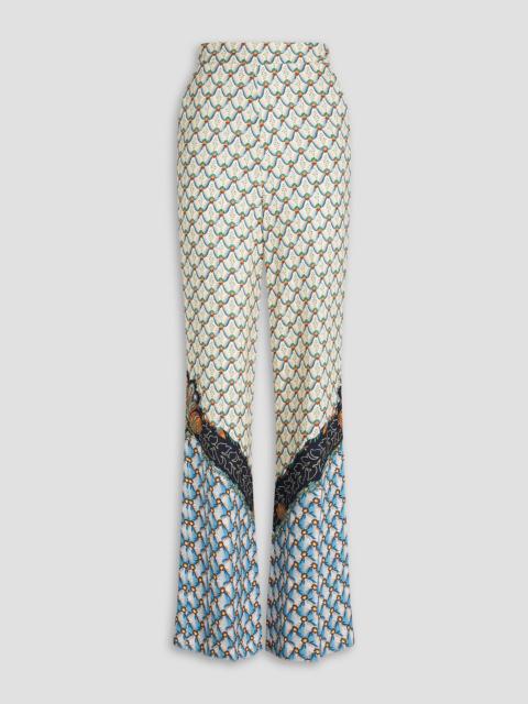 Etro Printed crepe de chine wide-leg pants