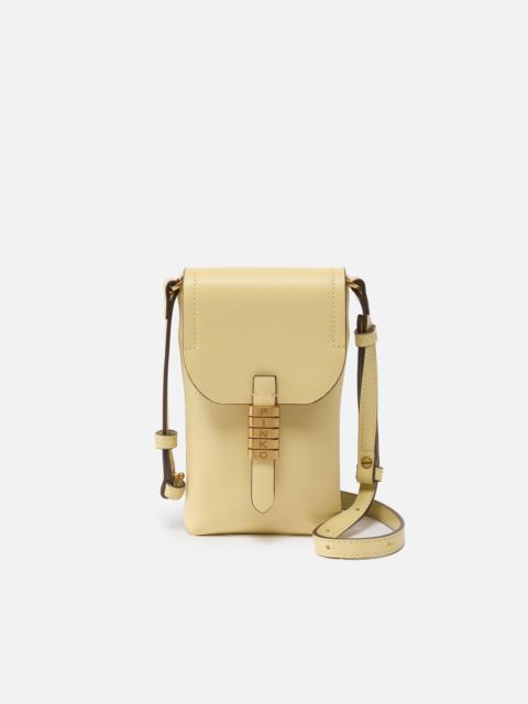 PINKO LEATHER SMARTPHONE CASE WITH SHOULDER STRAP AND LOGO