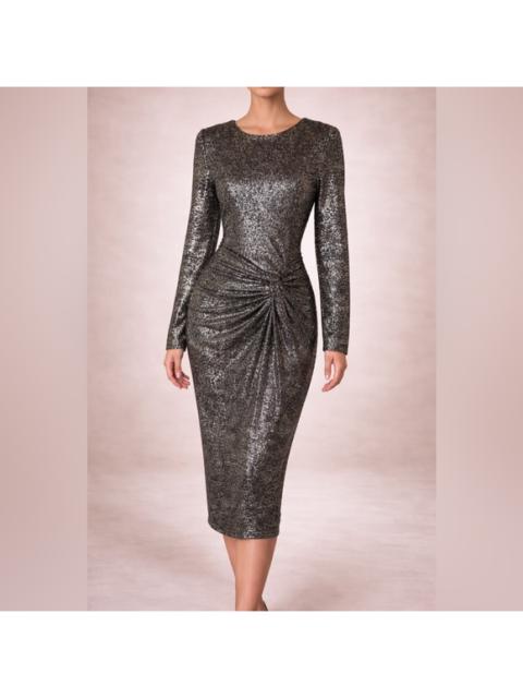 Other Designers TALBOT RUNHOF - Elegant Long Sleeve Metallic Dress