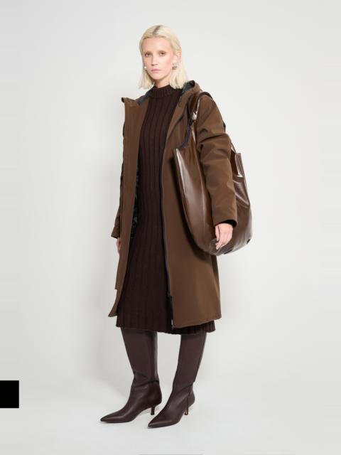 Stutterheim Stockholm Long Matte Winter Coat Dark Brown
