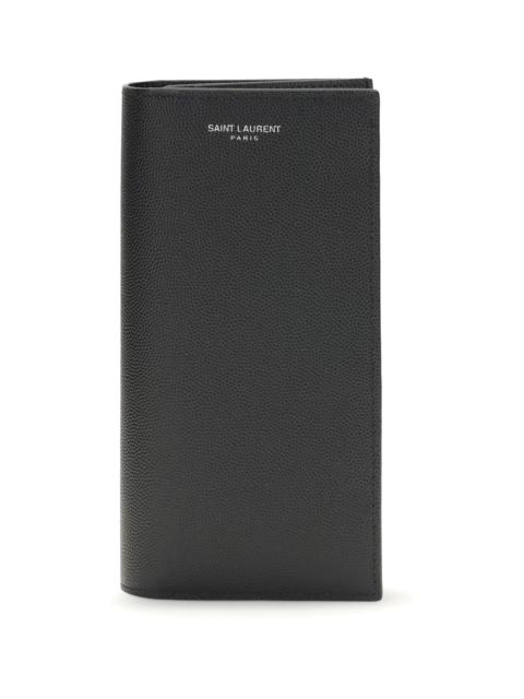 SAINT LAURENT Saint Laurent Grained Leather Wallet Black
