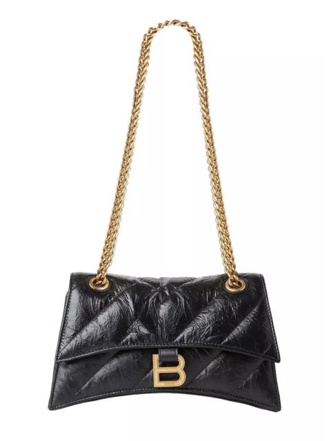 BALENCIAGA BALENCIAGA Small Crush Black Leather Shoulder Bag New