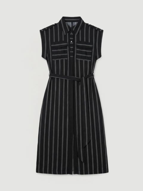 KAREN MILLEN Plus Size Bold Stripe Cotton Woven Maxi Shirt Dress