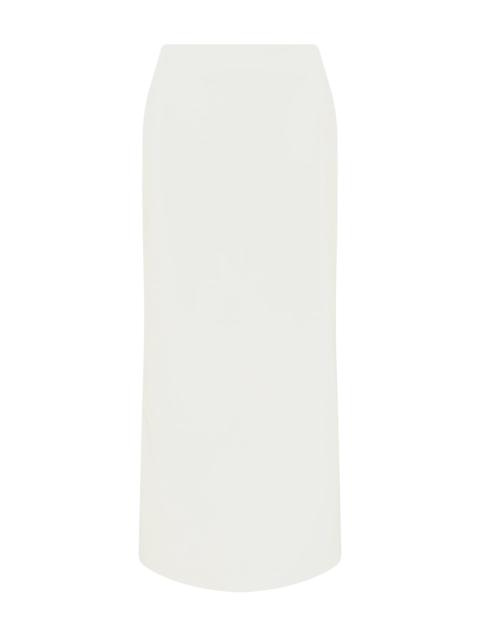 GABRIELA HEARST Manuela Midi Skirt in Ivory Soft Leather