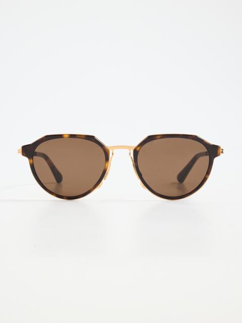 Bottega Veneta Thin Triangle Oval Sunglasses
