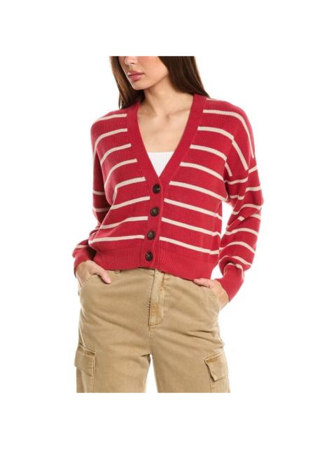 Brunello Cucinelli Brunello Cucinelli Red Striped Button Cardigan Sweater