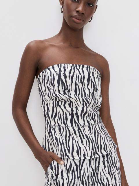 ROTATE Printed Denim Top