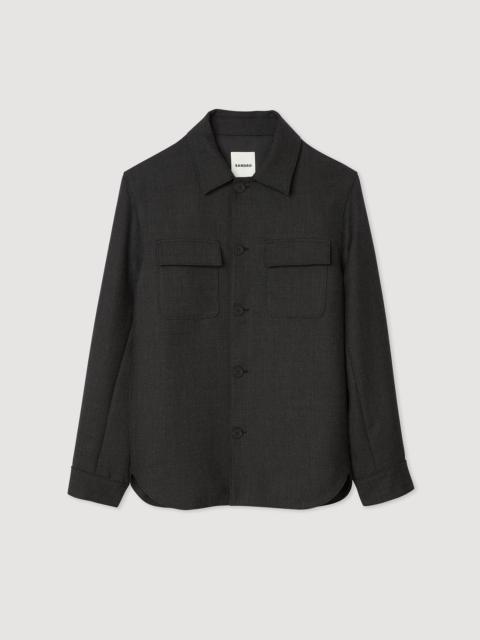 Sandro WOOL OVERSHIRT WITH POCKETS