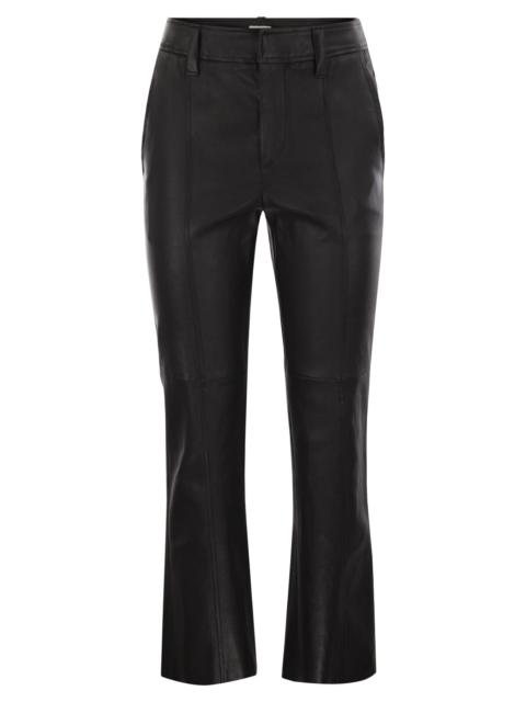 Brunello Cucinelli Brunello Cucinelli Women Stretch Nappa Leather Square Cigarette Trousers With Jewellery