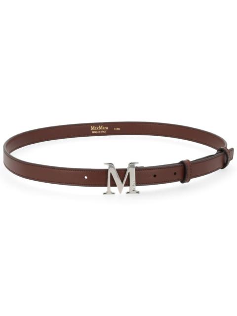 Max Mara LEATHER BELT WITH LOGO BUCKLE