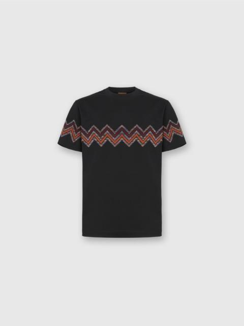Missoni Missoni T-shirt With Maxi Chevron Insert in Beige & Grey at Nordstrom