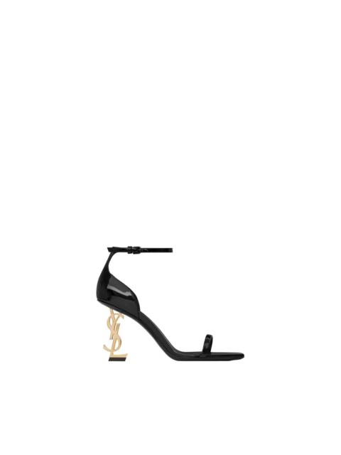 SAINT LAURENT SAINT LAURENT Opyum $1500 Black Patent Leather 85mm Sandals