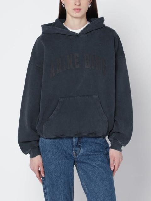ANINE BING Dusty olive hooded sweatshirt with logo print
