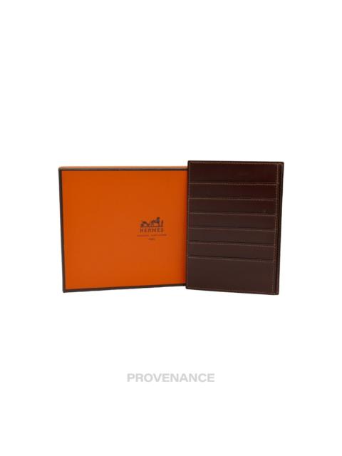 Hermès Hermes 6CC Card Holder Wallet - Chocolate Box Calfskin