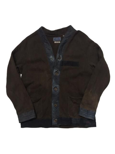 Other Designers Vintage Thrashed Arigato Blue Blue Japan Cardigan Sweater