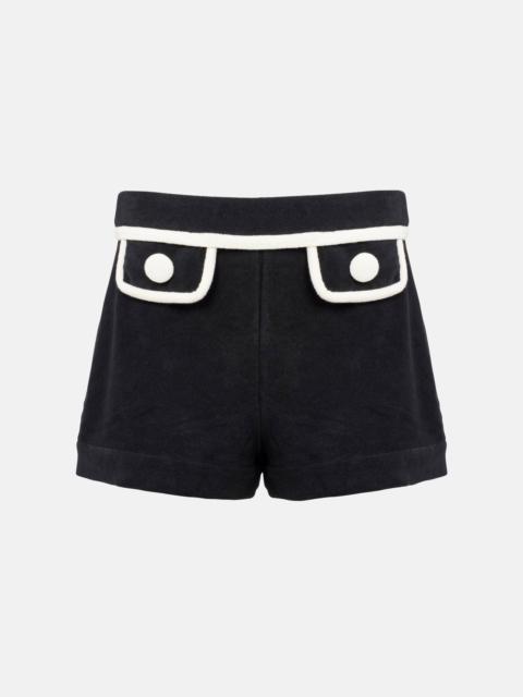 ADRIANA DEGREAS High-rise cotton-blend terry shorts