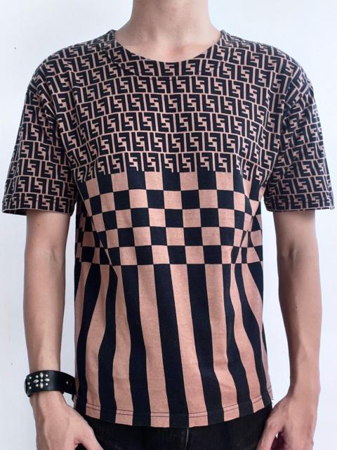 FENDI 1990s Fendi Mare Zucca Monogram Checkered Shirt