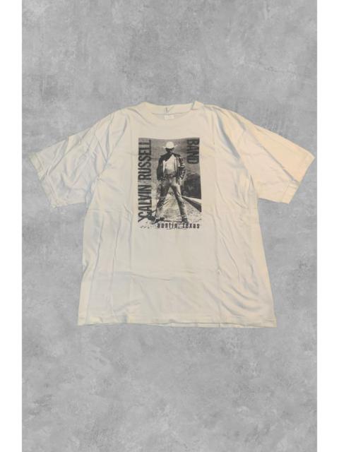 Rare Vintage 1993 Calvin Russell Band European Tour T-Shirt - White
