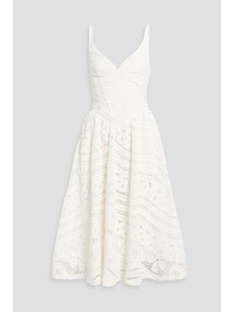 PatBO Rythmic cotton crocheted lace midi dress