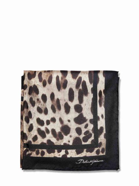 Dolce & Gabbana Dolce & Gabbana Women Brown Leopard-Print Silk Twill Scarf