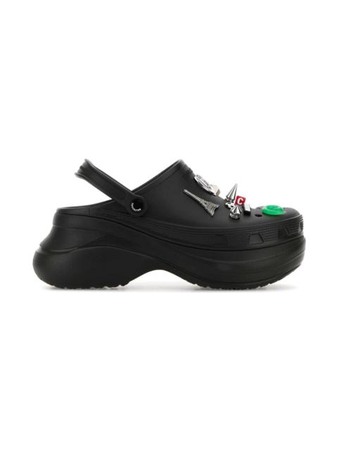BALENCIAGA Black Rubber Balenciaga X Crocsâ ¢ Mules
