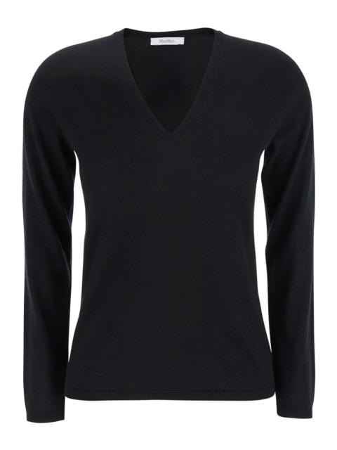 Max Mara Max Mara Women Black V-Neck Sweater In Cashmere Woman