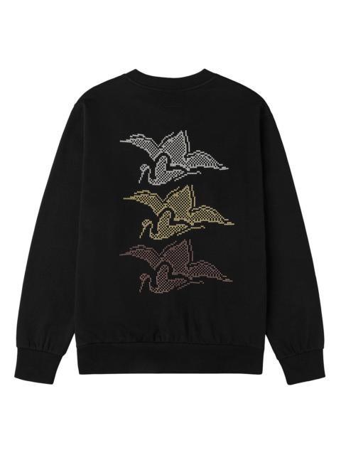 EVISU Crane and Seagull Embroidery Relax Fit Sweatshirt