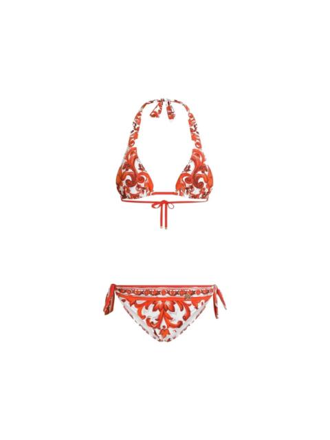 Dolce & Gabbana MAIOLICA PRINT BIKINI SET
