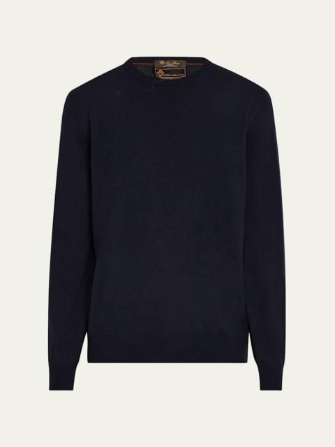 Loro Piana Men's Vicuna Wool Crewneck Sweater