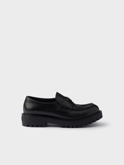 Prada Brushed leather loafers